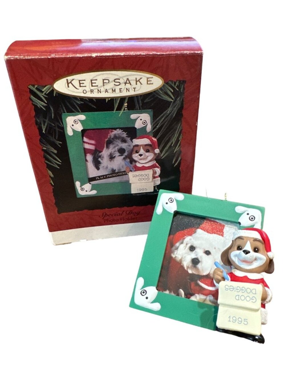 Hallmark Keepsake Special Dog Photo Holder Ornament 1995 QX5719 Vintage